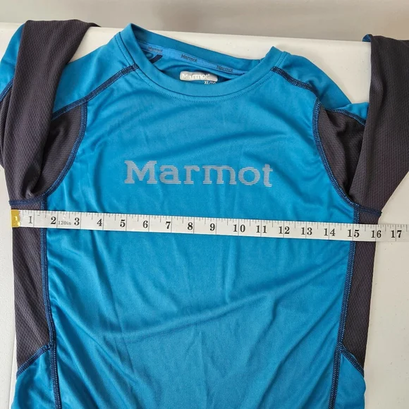 Marmot Youth Boys Long Sleeve Blue Water/Sun Shirt Size XL Outdoors Lake - Picture 3 of 8
